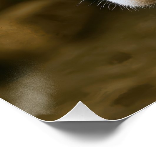 Christmas Hereford Cow Wearing a Santa Hat ポスター (コーナー)