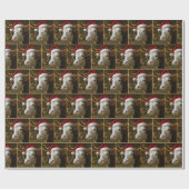 Christmas Hereford Cow Wearing a Santa Hat ラッピングペーパー (フラット)