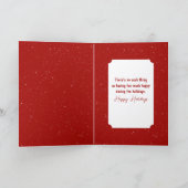 Christmas Highland Cow Catching Snowflakes カード (内部)