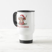 Christmas Highland Cow | Festive Holiday Coffee トラベルマグ (正面左)