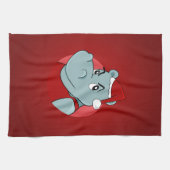 Christmas hippo cartoon キッチンタオル (横)