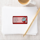 Christmas hippo cartoon ラベル (インサイチュ)