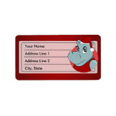 Christmas hippo cartoon ラベル (正面)