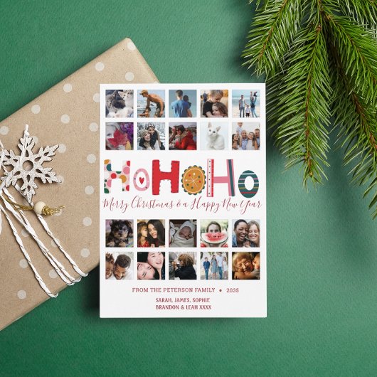 Christmas Ho Ho Card 20 photo collage シーズンカード