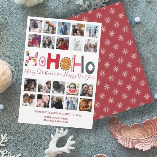 Christmas Ho Ho Card 20 photo collage シーズンカード
