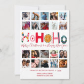 Christmas Ho Ho Card 20 photo collage シーズンカード (正面)