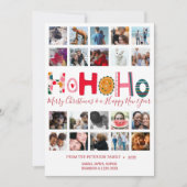 Christmas Ho Ho Card 20 photo collage シーズンカード (正面)