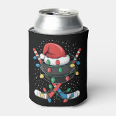 Christmas Hockey Xmas Santa Sports Hat Ball  缶クーラー (缶正面)