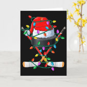 Christmas Hockey Xmas Santa Srts Hat Ball Kids Boy カード (黄色い花)