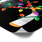 Christmas Hockey Xmas Santa Srts Hat Ball Kids Boy ポスター (角)