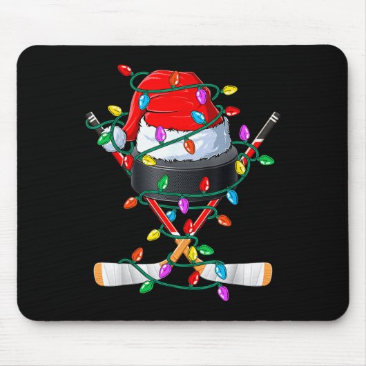 Christmas Hockey Xmas Santa Srts Hat Ball Kids Boy マウスパッド (正面)