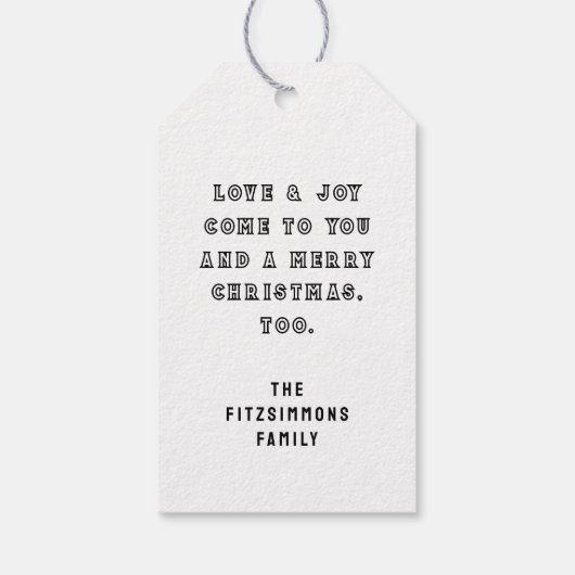 Christmas Holiday ギフトタグ (裏面)