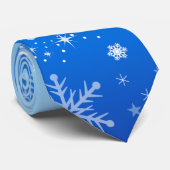 Christmas Holiday Aesthetic Moden Snowflake Blue ネクタイ (ロール)