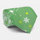 Christmas Holiday Aesthetic Moden Snowflake Green ネクタイ (ロール)