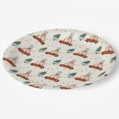 Christmas Holiday Animal Illustration Paper Plates ペーパープレート (アングル)