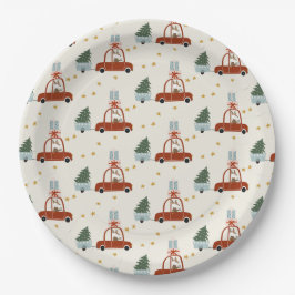 Christmas Holiday Animal Illustration Paper Plates ペーパープレート
