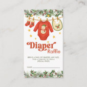 Christmas Holiday Baby Shower Diaper Raffle Ticket エンクロージャーカード (正面)