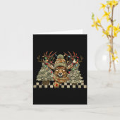 Christmas Holiday Camo Hunting Reindeer Deer Xmas  カード (黄色い花)