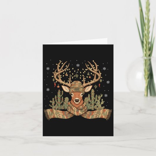 Christmas Holiday Camo Hunting Reindeer Deer Xmas  カード (正面)
