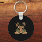 Christmas Holiday Camo Hunting Reindeer Deer Xmas キーホルダー (正面)