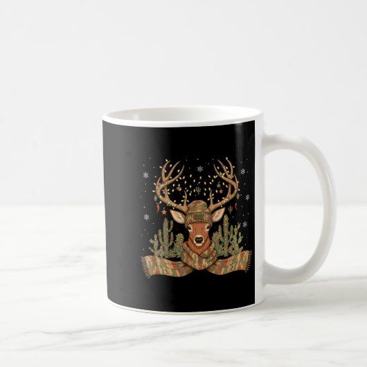 Christmas Holiday Camo Hunting Reindeer Deer Xmas  コーヒーマグカップ (右)