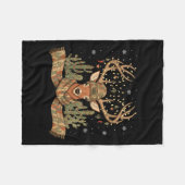 Christmas Holiday Camo Hunting Reindeer Deer Xmas  フリースブランケット (正面(横))