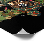 Christmas Holiday Camo Hunting Reindeer Deer Xmas  ポスター (角)