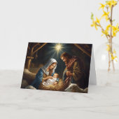 Christmas Holiday Card Baby Jesus Series #2 カード (黄色い花)