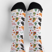Christmas Holiday Cat Socks For Cat Lovers ソックス (上部)