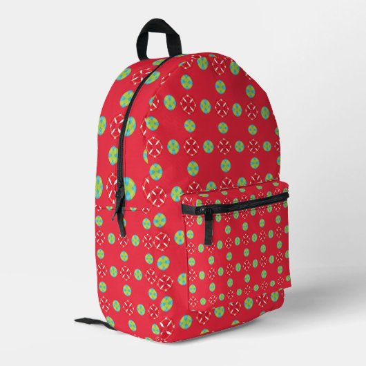 Christmas Holiday Charm Pattern 03 -  プリントバックパック (裏面左端)