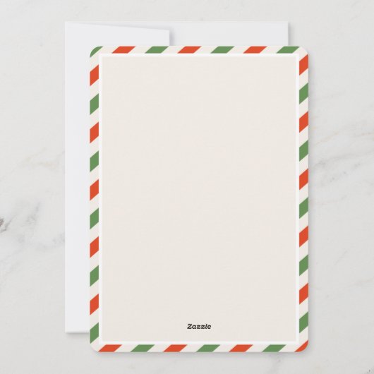 Christmas holiday cocktail party green bow modern  招待状 (裏面)