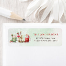 Christmas Holiday Cocktail Party Return Address
