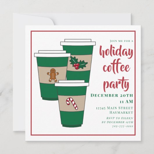 Christmas Holiday Coffee Bar  招待状 (正面)