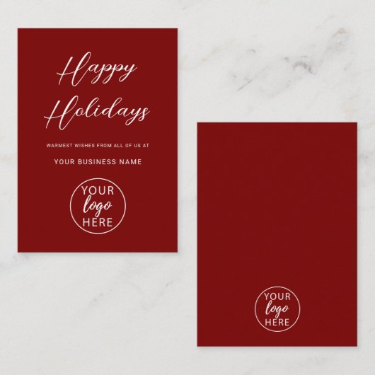 Christmas Holiday Company Logo ノートカード (正面/裏面)