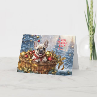 Christmas Holiday Cute and Funny Frenchie Bulldog カード