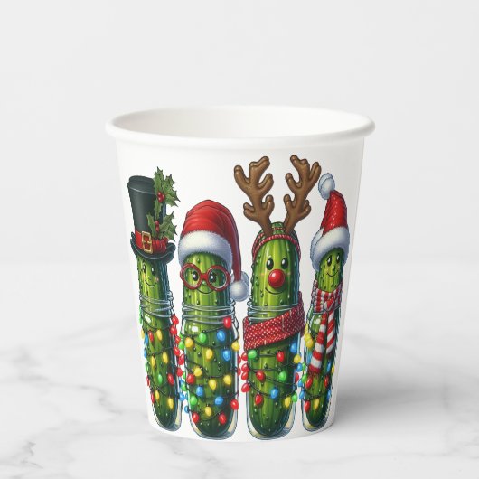 Christmas Holiday Dill Pickles in a Jar Paper Cups 紙コップ (裏面)