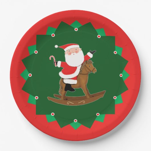 Christmas Holiday Equestrian Party ペーパープレート (正面)