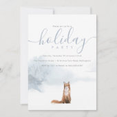 Christmas Holiday Family Party Winter Woodland Fox 招待状 (正面)