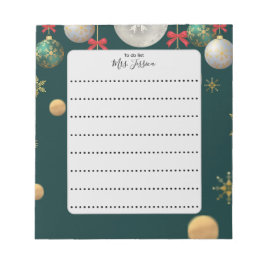 Christmas Holiday Festive Teacher To-Do List Notep ノートパッド