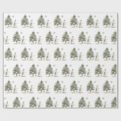 Christmas Holiday Fine Tree Snow man  ラッピングペーパー (フラット)