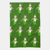 Christmas Holiday Frog Gift Kitchen Towel キッチンタオル (縦)