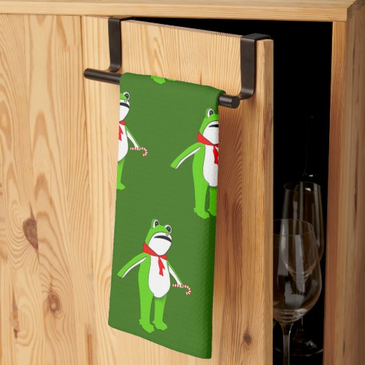 Christmas Holiday Frog Gift Kitchen Towel キッチンタオル (三つ折り)