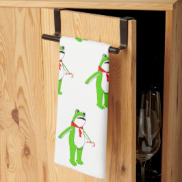Christmas Holiday Frog Gift Kitchen Towel キッチンタオル