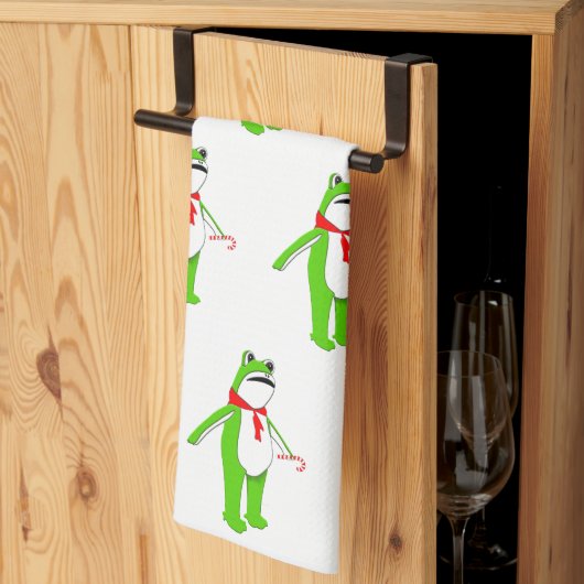 Christmas Holiday Frog Gift Kitchen Towel キッチンタオル (三つ折り)