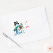 Christmas Holiday Gift Tag Sticker 楕円形シール (封筒)