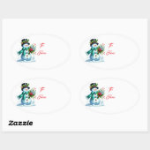 Christmas Holiday Gift Tag Sticker 楕円形シール (シート)