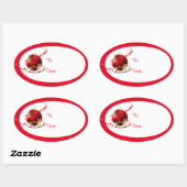 Christmas Holiday Gift Tag Stickers 楕円形シール (シート)