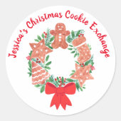 Christmas Holiday Gingerbread Cookie Exchange  ラウンドシール (正面)