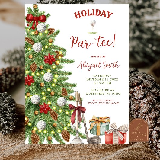 Christmas Holiday Golf Partee 招待状