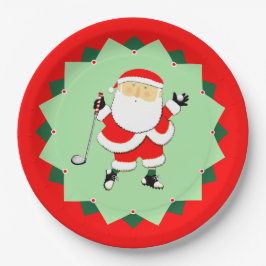 Christmas Holiday Golf Party ペーパープレート